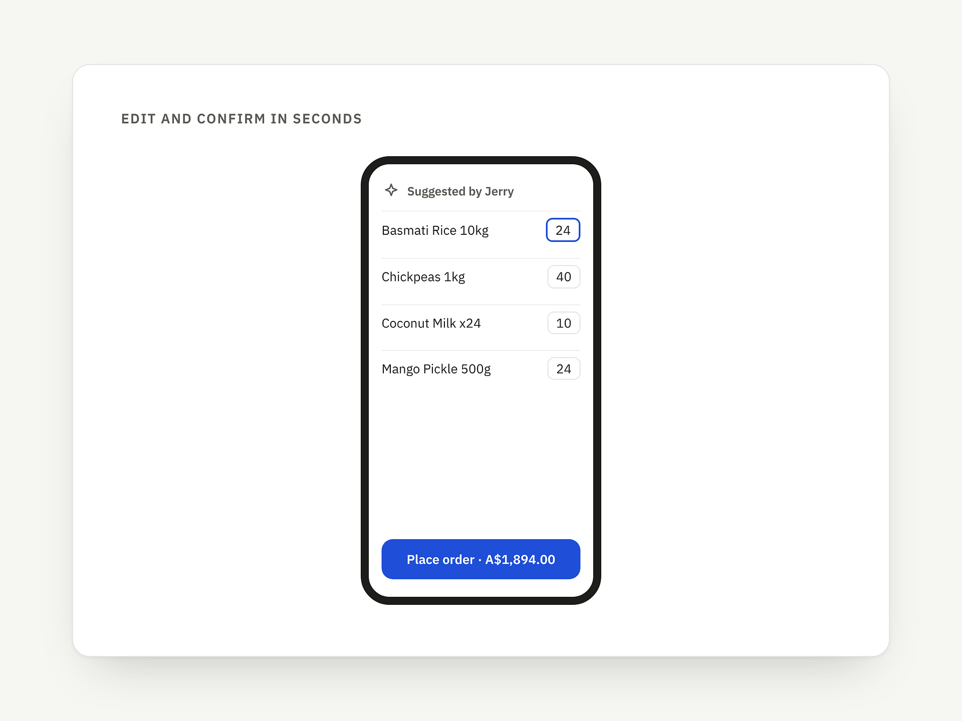AI-suggested cart: point 3